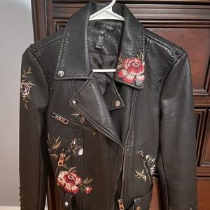 Aqua Bloomingdales vegan leather jacket